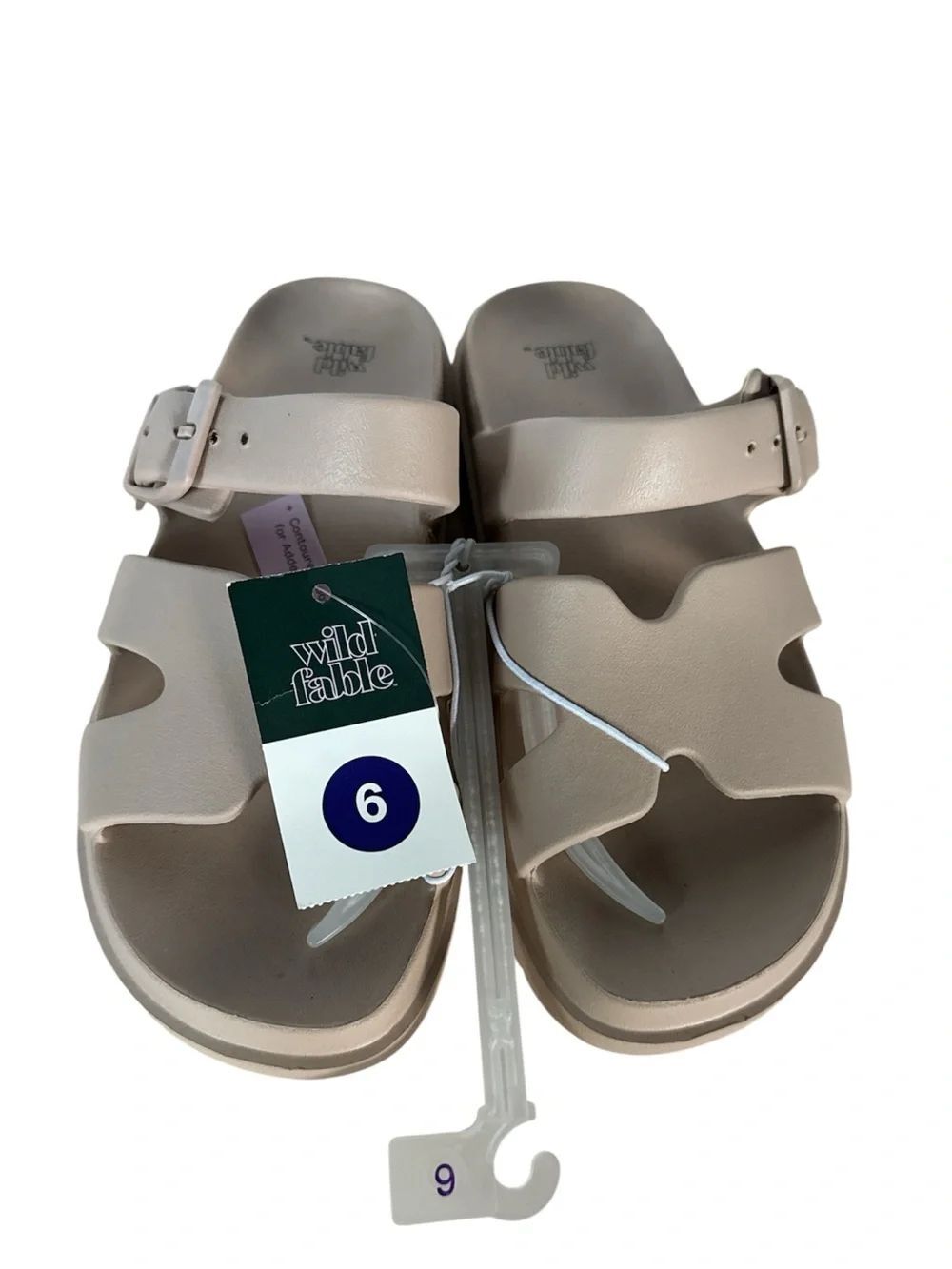 wild fable Neutral Beige Double-Strap Slide Sandals NWT